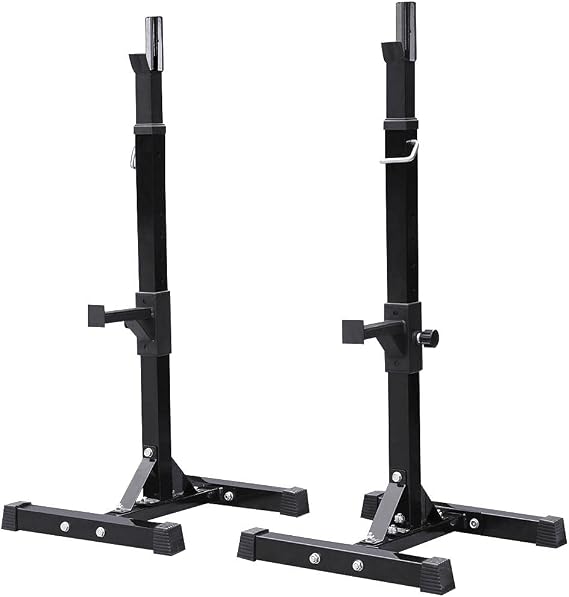 Yaheetech Adjustable Squat Rack Pair, Barbell Bench Press Stands, Home Gym