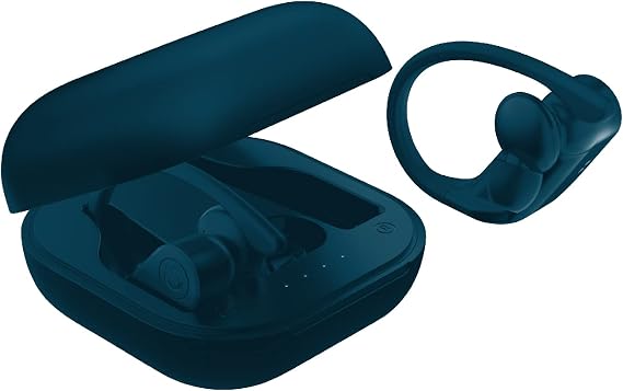 Coby True Wireless Sport Earbuds 15 Hours, Charging Case, Playback Controls, Siri and Google Assistant, Auto Bluetooth 5.3 Pairing, for Gym, Running, Workout - Works with iPhone, Android, iPad (Blue)