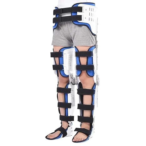 Hip Knee Ankle Foot Orthosis Braces,Thigh Knee Leg Ankle Fixed Limb Strap Joint Support Stabilizer Fixed and Safe Material Postoperative Rehabilitation(Large)
