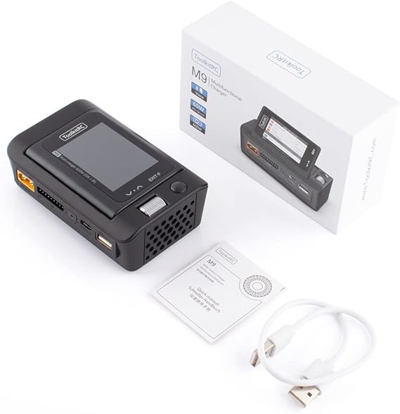 New ToolkitRC M9 Multifuntion Smart Charger Dual USB Fast Charing 600W DC Charger with Audio Function for 1-8S Lipo LiHV Life Lion Battery