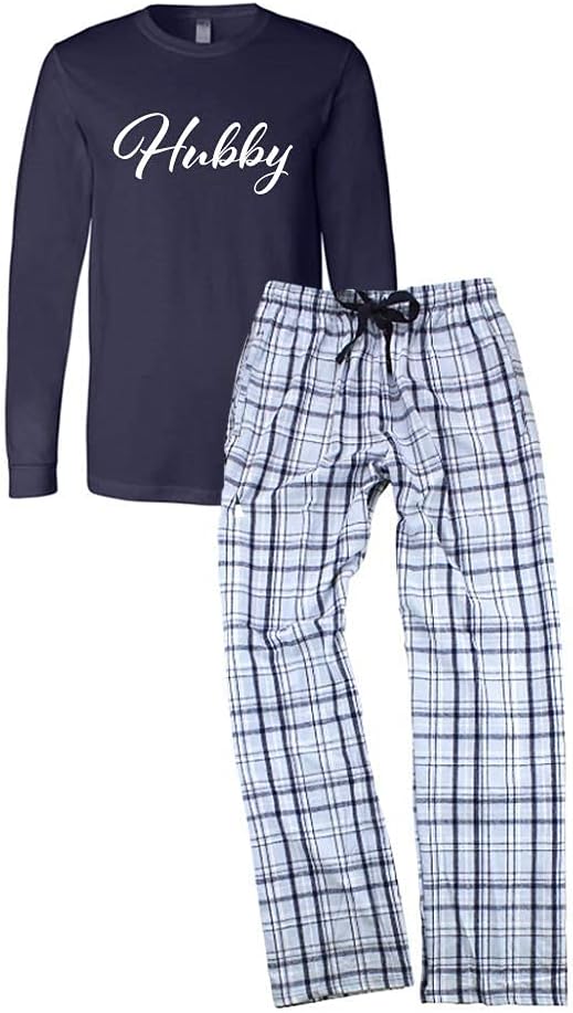 Classy Bride Matching Pajamas for Couples Wifey or Hubby Navy PJ's