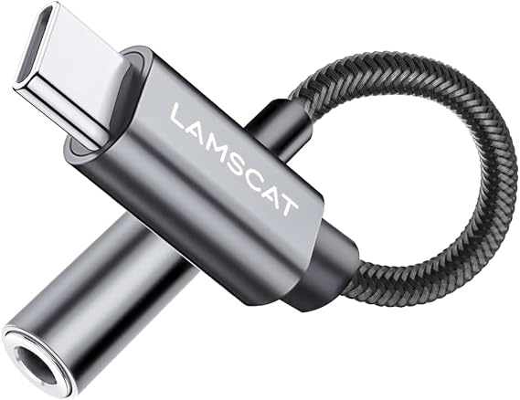 USB C to Headphone Jack Adapter, Type C to Aux Adapter Jack Dongle Dac Connector Compatible with Samsung Galaxy S21 S20 Ultra S20+ Note 20 10 S10 S9 Plus, and More -Gray