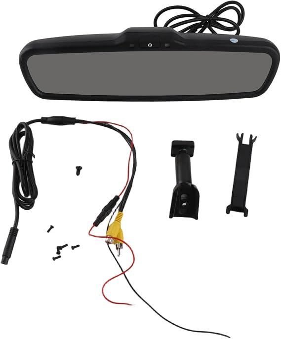 Car Rearview Mirror Monitor 4.3inch Car Auto Dimming Monitor with Bracket Black for Cars Trucks RVs Mini Van, in-Vehicle