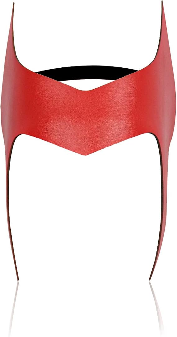 Bulex Red Witch Crown Headpiece Cosplay Costumes Mask Crown Prop Halloween Masquerade Vision Leather Headgear