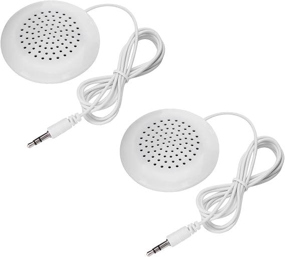 Yoidesu 2Pcs Mini Speaker, 3.5mm DIY Speaker with Stereo Sound, Under Pillow Speaker, Portable Line in Speakers HiFi Speaker for MP3, MP4, CD Player, Mobile Phone
