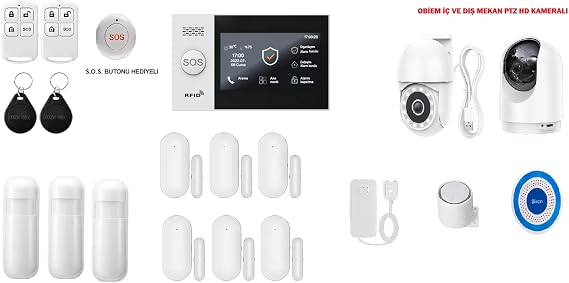 Orta Plus Akıllı Güvenlik Seti | PTZ HD Kameralı Alarm Sistemi | Tuya Smart Destekli Ev & İş Yeri Güvenliği (Standart Plus İç ve Dış Mekan)