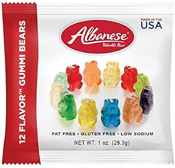 Blue Hippo Albanese 12 Flavor Assorted Gummi Bears 1 Ounce (Pack of 30)