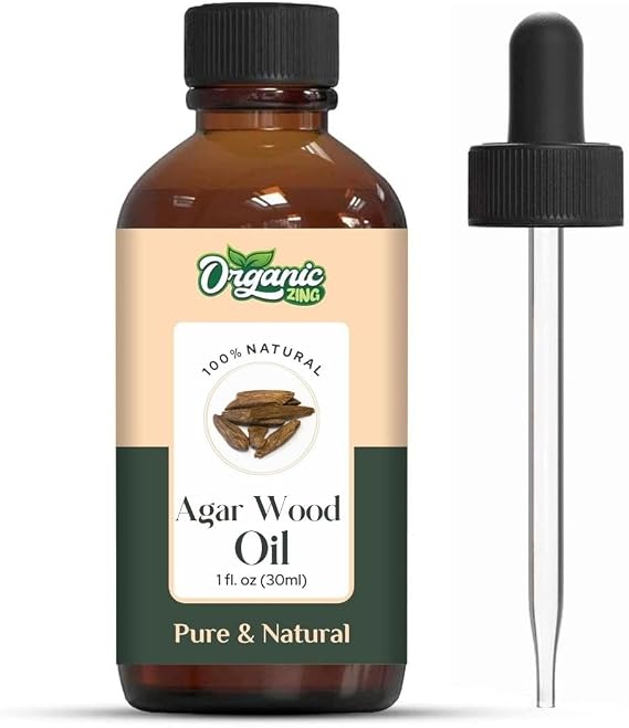Organic Zing Agarwood Oil 30 ml (1.01 fl oz) – Exotic Aromatic Oil for Skincare, Haircare, DIY Formulations, Soaps & Cream Blends
