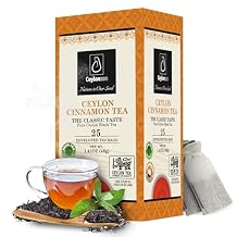 Ceylonzon Cinnamon Black Tea Individually Foil-Wrapped Premium Tea Bags 25 Count - Pure Ceylon Black Tea Warm, Sweet & Spicy Natural Drink