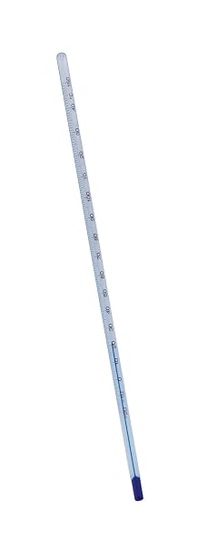 THERMCO B200CWS General Laboratory Blue Spirit Filled Thermometer,10 to 200C Range, 1C Division, Total Immersion, 406mm Length