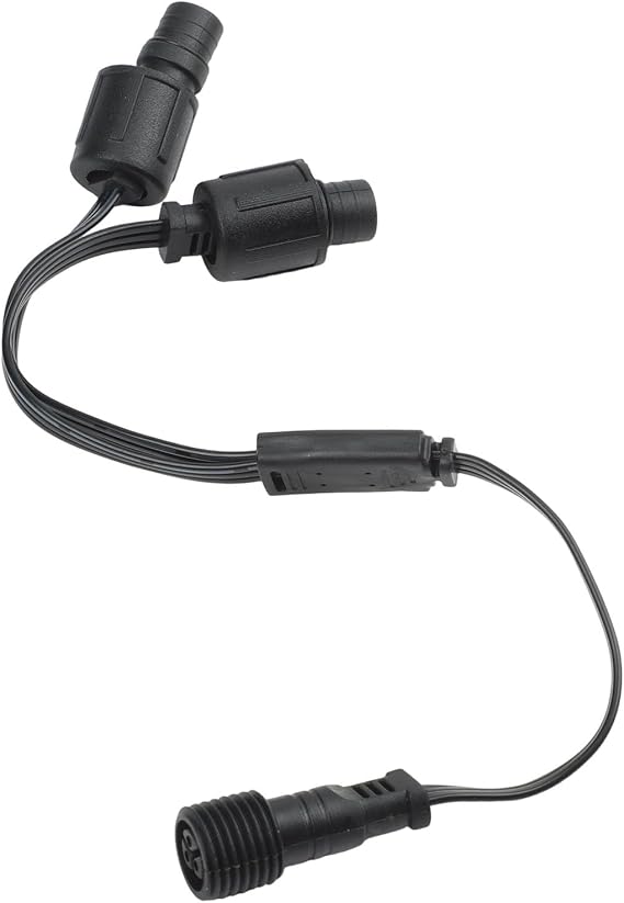 Y-Splitter for for EUFY Outdoor Lights E22, 1 Female to 2 Male Connector, IP65 Waterproof Extension Cable Compatible with for EUFY T8L02 T8L04 S4, 22AWG Copper Wire for Christmas Decorations, Black(A)