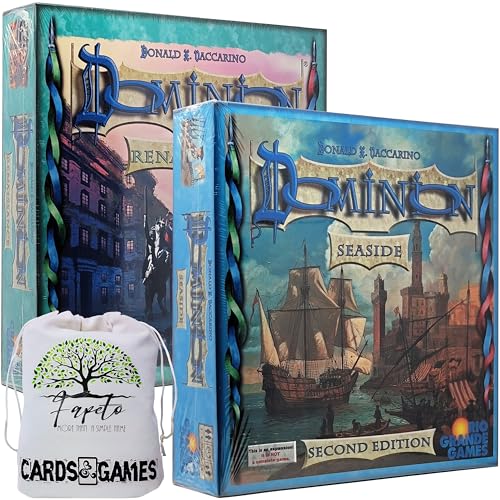Dominion Card Game Renaissance & Seaside Expansions Bundle with Fapeto Travel Drawstring Bag 14