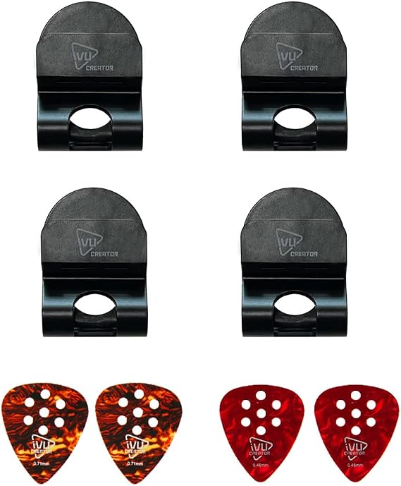 Smart 3-in-1 guitar strap locks guitar strap blocks guitar pick holder with non-slip picks and cable hook