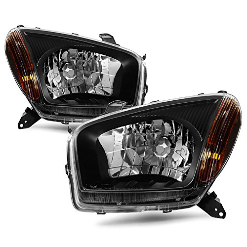 ACANII - For 2001 2002 2003 Toyota RAV4 RAV-4 Black Edition Headlights Replace Headlamps Driver  Passenger Side
