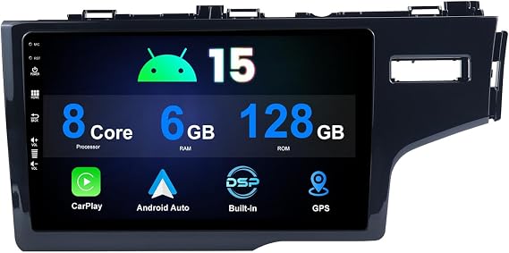 2 Din 9in IPS Touch Screen Android 15 Car Stereo For Honda FIT Jazz 2014-2017 - [6GB+128GB] - Built-in DSP/Carplay - Camera+Mic -Support GPS DAB WIFI