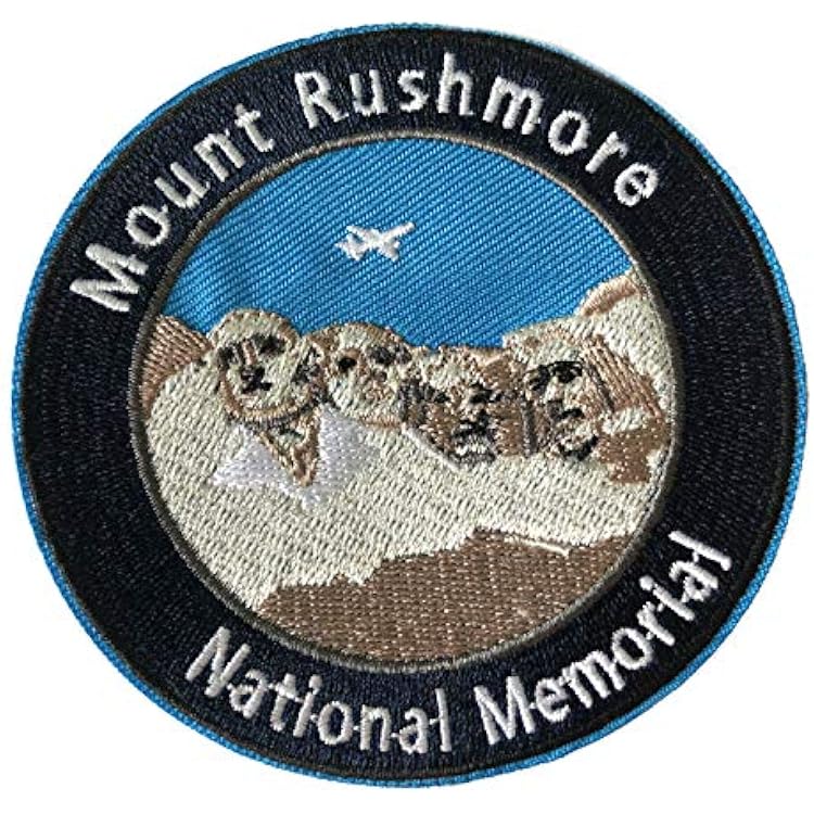 Mount Rushmore Memorial - US National Monuments & Parks Vacation Souvenir Theme Embroidered Premium Patch Iron On or Sew On Biker Emblem Decorative Outdoor Indoor Gear Appliques