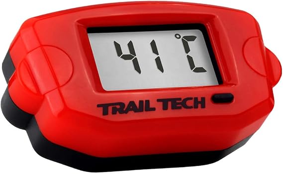 Trail Tech 744-EF6 Red TTO Digital Temperature Gauge 10mm Radiator Fin Sensor