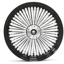 Black and Chrome Ultima King Spoke 16" x 3.5" Rear Wheel for 2000-2006 Harley and Custom