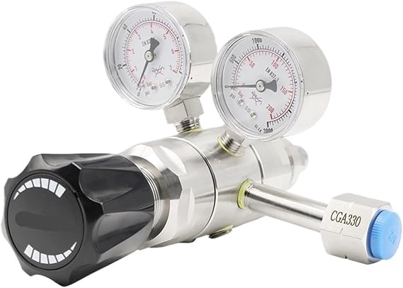 reducing valve Pressure Regulator Ss316L High Purity Stainless Steel 3500psi Dual Stage Nitrogen Pressure Regulator For Cylinder