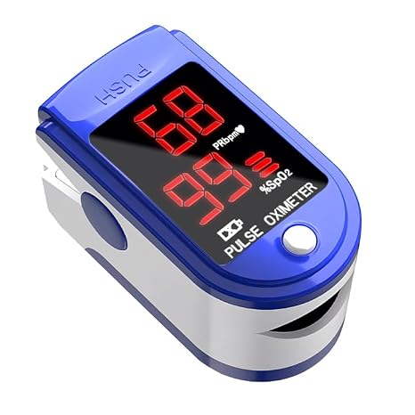 UPGRADE Finger Pulse Oximeter - Oxygen Monitor Finger Adults and Child Heart-Rate - Oximeter with Large Clear LED Display, Portable & Easy to Use for Home and Travel