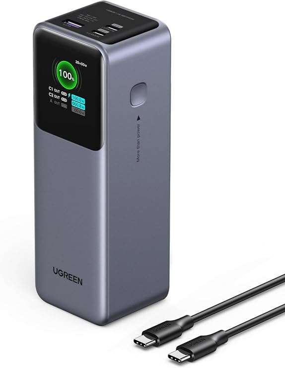 UGREEN Nexode 25000mAh 200W PD 3.1 TFT 3-Port Power Bank
