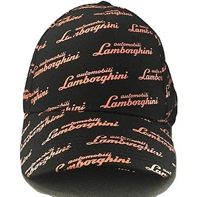Lamborghini Allover Script Hat BlackOrange