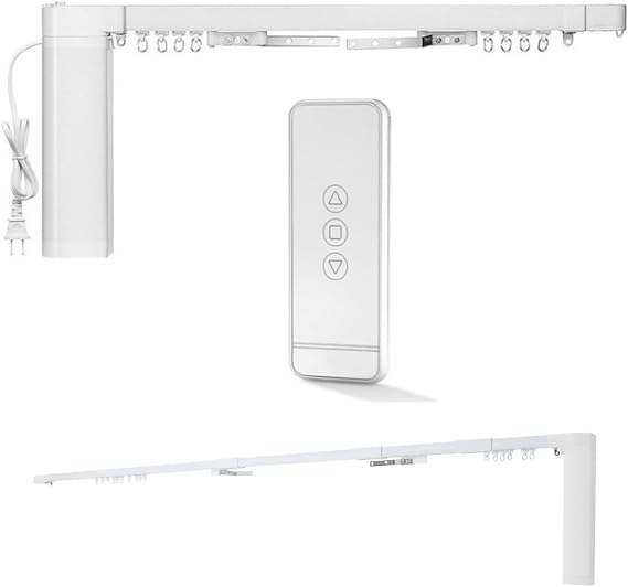 Electric Curtain Track, Retractable Motorized Curtains Rod From 7-17ft, Automatic Curtain Opener with Smart/Manual Control, Smart Curtains System for I-Rrail and U-Rail (For 7-17ft)
