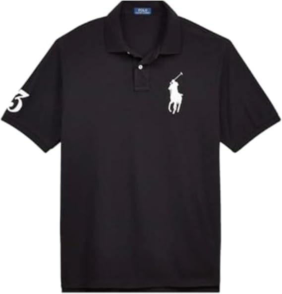 POLO RALPH LAUREN Mens Classic Fit Polo Big Pony (Medium, Black)