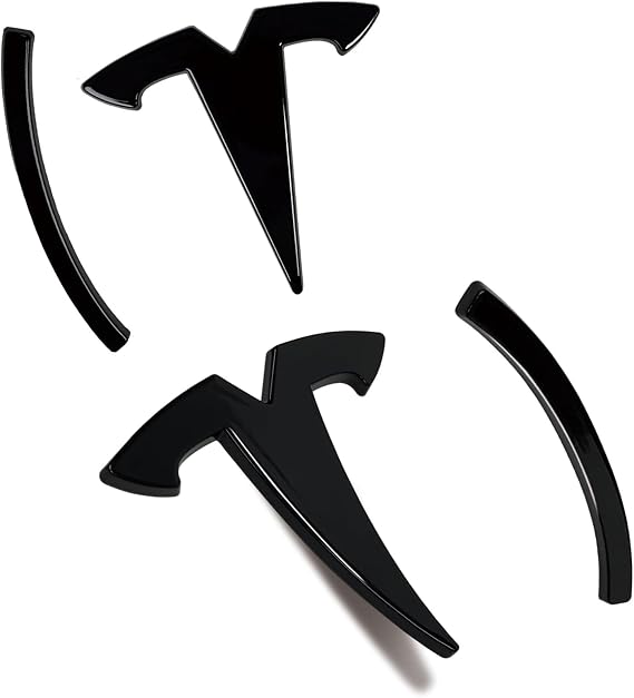 Model Y Front Trunk/Rear Trunk Logo Sticker Cover Emblem Badge Decals 2PCS/Set for Model Y Accessories(Gloss Black)