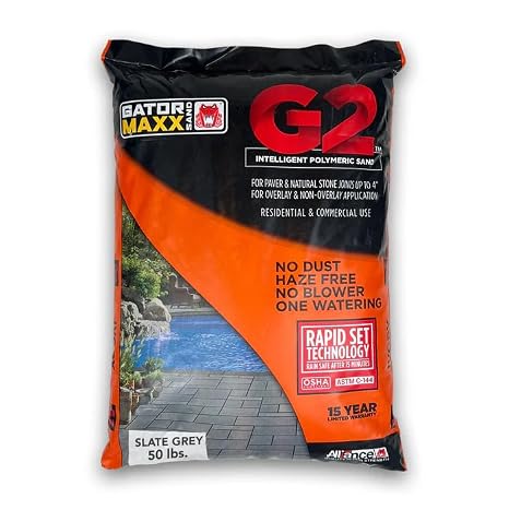 Alliance Gator G2 Maxx Polymeric Sand Slate Gray 50 lb Professional Paver Joint Sand for Patio, Driveway & Walkway, Rain Safe, Fast-Setting Joint Stabilizing Sand