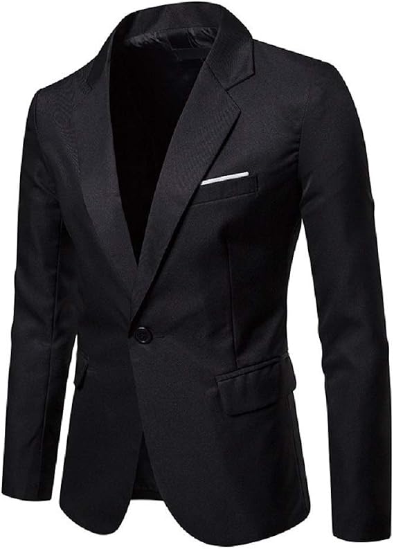 Men's Blazer Lightweight Casual Solid One Button Slim Fit Sport Coat