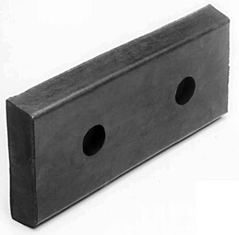 Durable Corporation Rubber Molded Bumper, Rectangular, Horizontal Mount, 2 Holes, 18" Length, 10" Width, 4-1/2" Depth