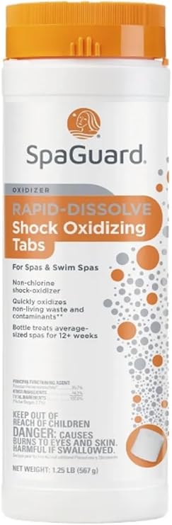 Rapid-Dissolve Shock Oxidizing Tabs for Spas & Swim Spas, 1.25 lb | Non-Chlorine Shock Oxidizer, Rapidly Oxidizes Non-Living Waste and Contaminants