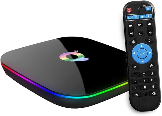 Android 10.0 TV Box Q Plus TV Box with 2GB RAM 16GB ROM H616 Quad Core Cortex-A53 Processor Android Box Support HD 6K 3D 2.4GHz WiFi 10/100m Ethernet
