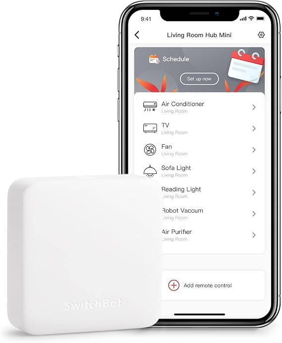 SwitchBot Hub Mini Smart Remote - IR Blaster, Link SwitchBot to Wi-Fi (Support 2.4GHz), Control TV, Air Conditioner, Compatible with Alexa, Google Home, IFTTT (White)
