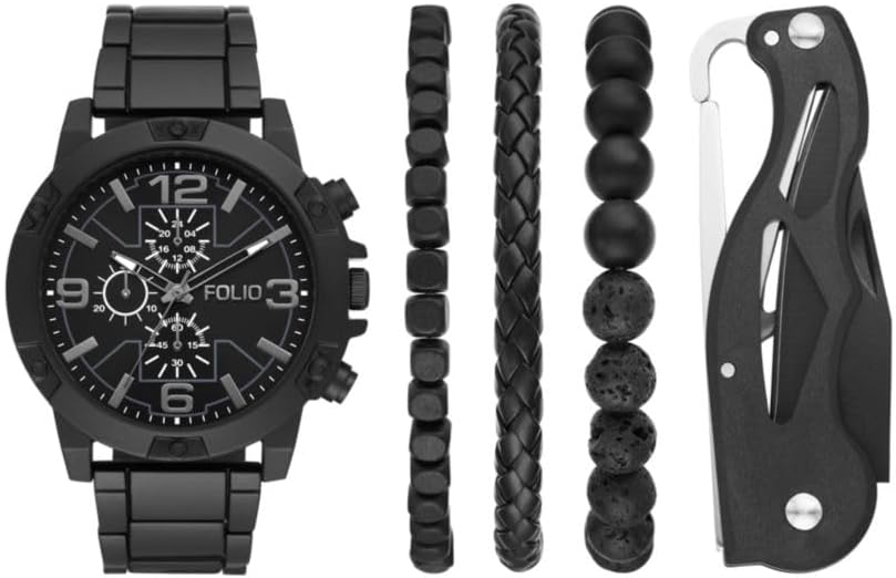 Folio Men's Watch, Bracelets, and Multi-Tool Gift Set