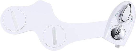 Bidet Toilet Seat Non Electric Mechanical Bidet with ABS and Stainless Steel Retractable Self Cleaning Nozzle Adjustable Water Pressure for Rear and Feminine Wash