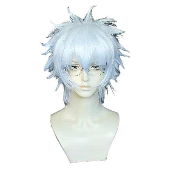 white gradient wig natural wig cos anime characters holiday party use simulation trim face wigs