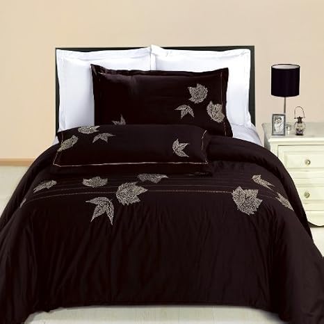 Royal Bedding Newbury Embroidered 4-piece Full/Queen Comforter Set 100% Cotton 300 Thread Count