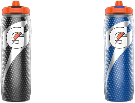 Gatorade Insulated 30oz Squeeze Bottles, Blue and Black