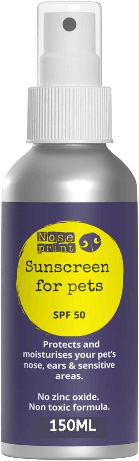 SPF 50 Pet Sunscreen Lotion Bottle Sun Protection For Pets 150 ML | Moisturising Sunscreen For Dogs And Cat Non-Toxic Formula Dog Nose | Dog Paw Balm Sun Cream Balm | Puppy Sun Protection
