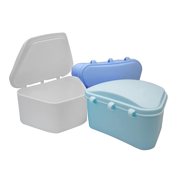 12 Pcs Retainer Case with Vent Holes Mouth Guard Case Orthodontic Dental Retainer Box Denture Case Storage Container Denture Cleanser