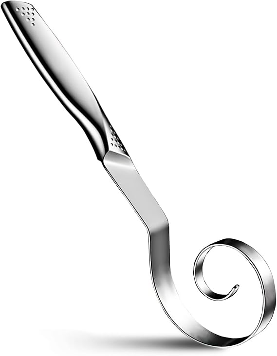 Seamless Danish Dough Whisk 10" Stainless Steel Bread Mixer & Dutch Whisk for Sourdough, Pizza Dough, Pastry, Batter, Cake & Biscuits Durable & Dishwasher Safe