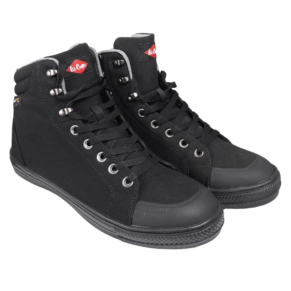 Lee Cooper Workwear LCSHOE158 Unisex Mens Ladies SB  SRA Retro Baseball Boot Work Safety Shoe, Cordura Boot Black, Black, 6 UK