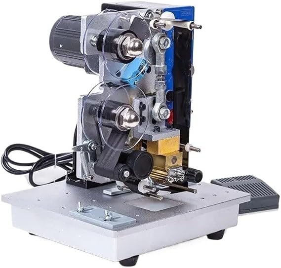 Foil Press Machine, Printer Ribbon Date Coder, Semi-Automatic Plastic Bag Printing Coding Hot Stamp Machine, Craft Making