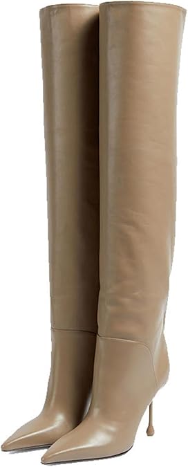 5cm Large Size Winter Stylish Straight Boots Pointed Toe Women's High Heels Simple Stiletto Over the Knee Boots