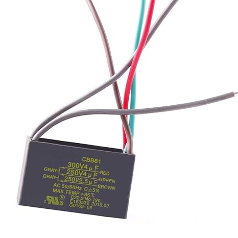 SaiDian 1Pcs CBB61 Capacitor 5 Wire 4uF+4uF+2.5uF Start Run Ceiling Fan 250V/300VAC 50/60Hz