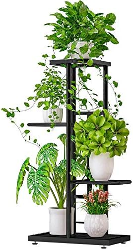 MTB Garden 4 Tier Charcoal Grey Metal Plant Stand Indoor Outdoor Flower Pot Display Planter Shelf