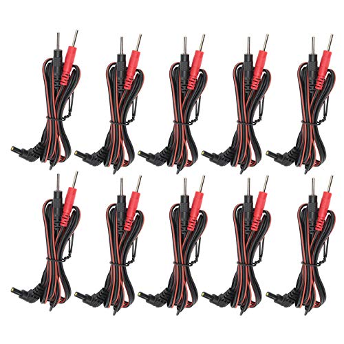 Sonew 10pcs  Bag 2.35mm 1.2m 2in1 Pin Type Electrode Wires Cable, TENS Cable Wires for TENS Unit Physiotherapy Machine