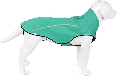 Mile High Life Dog Raincoat, Adjustable Waterproof Reflective Rain Jacket for Small Medium Large Dogs, Lightweight Breathable Pet Rain Coat with Leash HoleGreen,M Chest 26-32